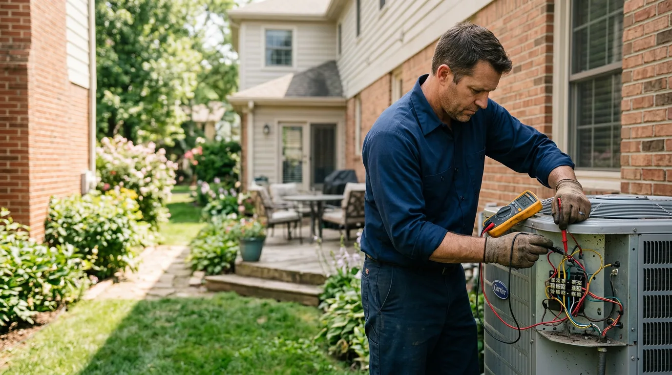 HVAC technician working near Versailles, IN
